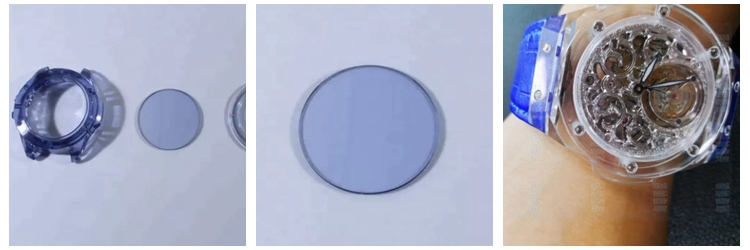 blue-sapphire-watch-case Thickness 3.75mm Sapphire Crystal Watch Case Blue 9H High Hardness Abrasion Resistance